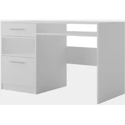 SCHREIBTISCH ELISE 125x58x82 cm Bürotisch Computertisch, Weiß