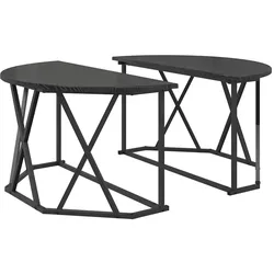 vidaXL Couchtisch Schwarz Eichen-Optik 80 x 80 x 42 cm