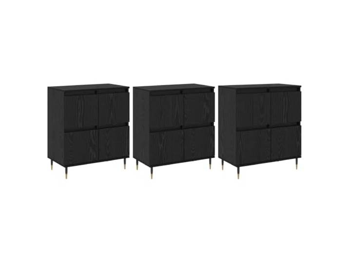 Roanoer Aufbewahrungsschrank 3er Set Schwarz Eichen-Optik 60x35x70 cm Dreiteilige Beistellschränke aus Holzwerkstoff für Wohnzimmer und Schlafzimmer. Bieten geräumige Innenfächer für Ordnung.