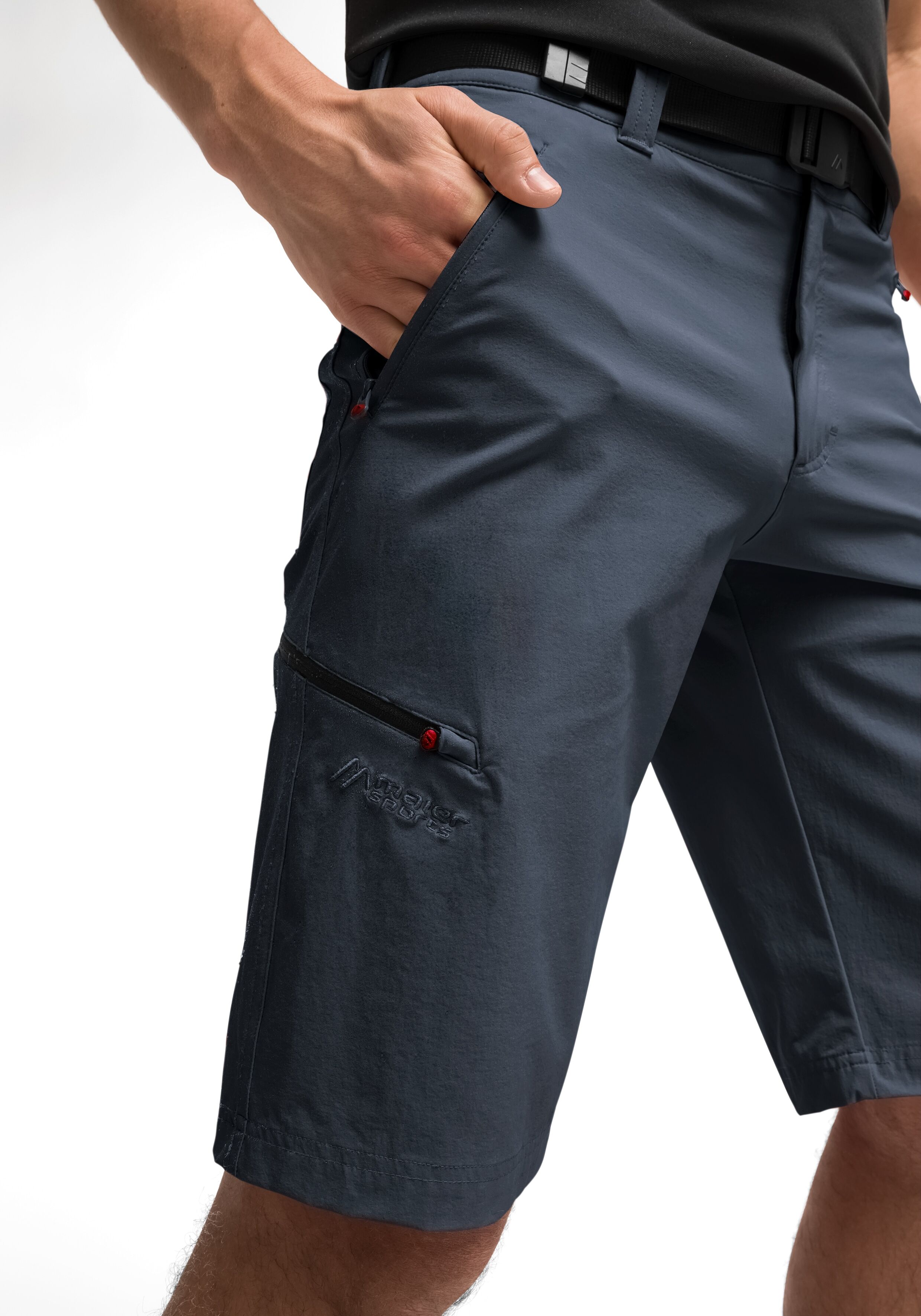 Bermudas MAIER SPORTS "Nil Bermuda", Herren, Gr. 48, Normalgrössen, grau, 90% Polyamid, 10% Elasthan, Hosen Bermudas, kurze Herren Wanderhose, moderne Outdoor-Bermuda, Trekkinghose grau 48, Normalgrössen