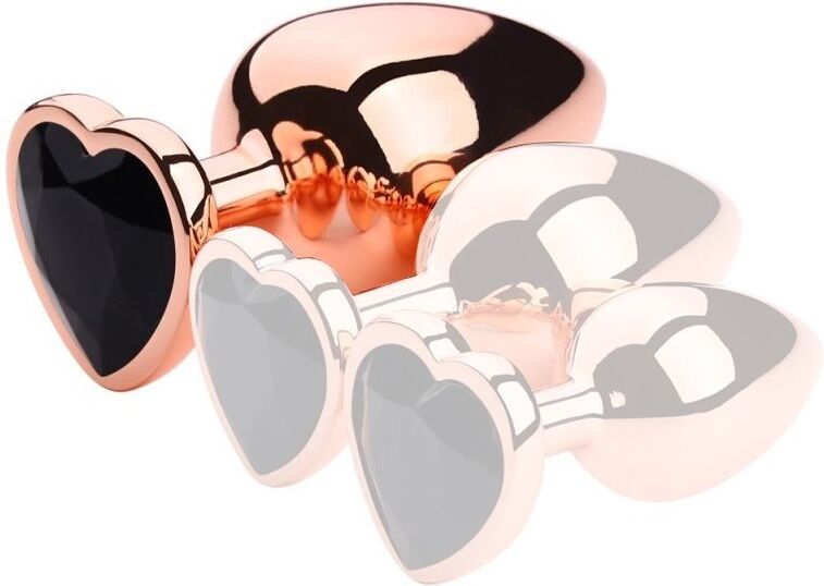MyPlayToys Plug Bijou Anal Gold Heart L 8 x 4.1cm Noir