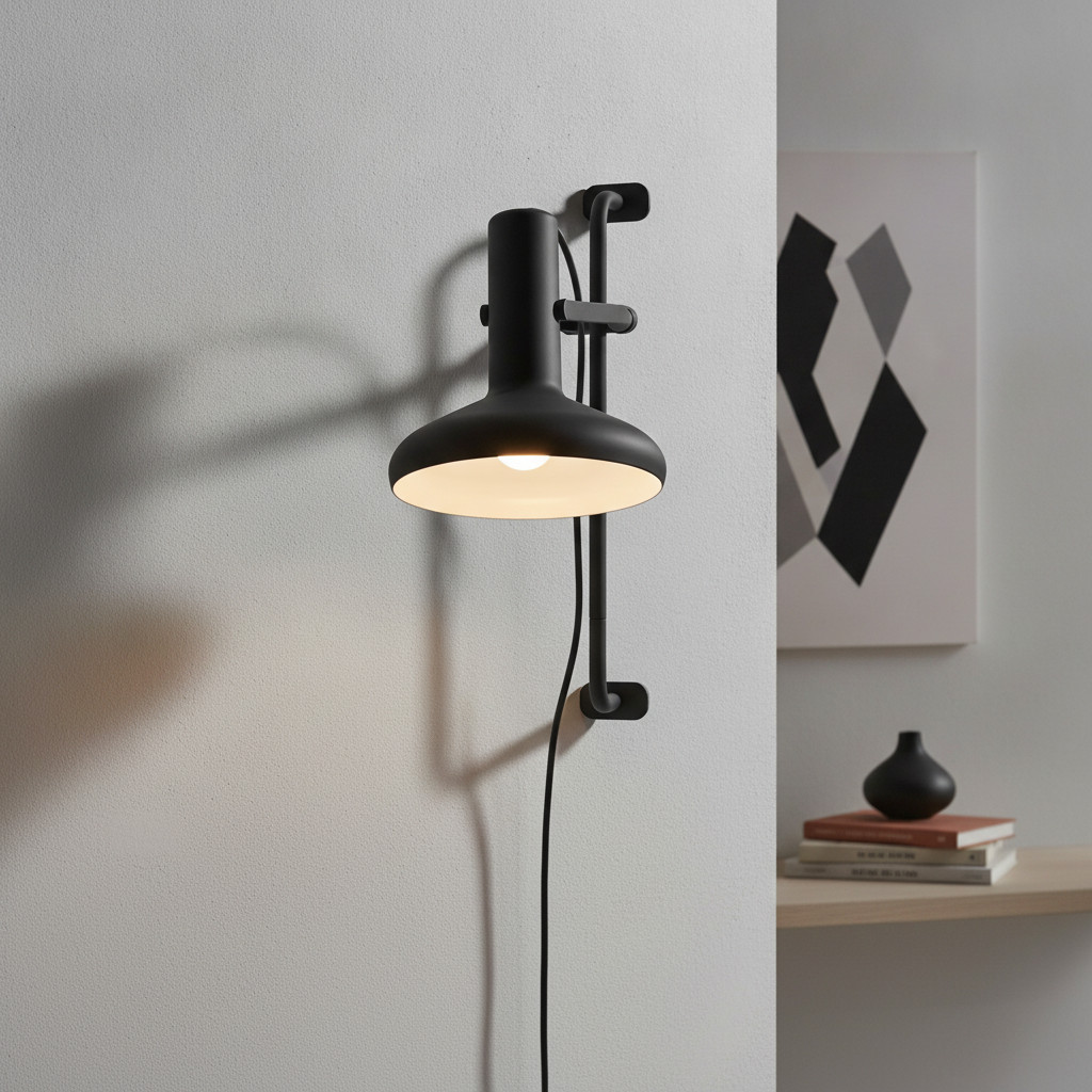 Artdelight Vectro Retro Wandlamp - Zwart