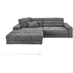 KAWOLA Sofa LANA Ecksofa Cord grau Recamiere links