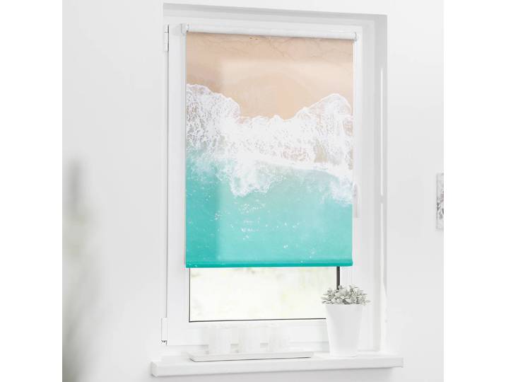 Klemmfix Rollo The Beach 70 x 150cm Blau