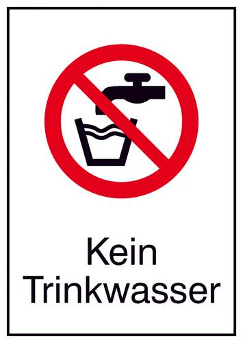 Verbotsschild Kein Trinkwasser Aluminium (B x H) 131mm x 185mm ISO 7010 1St.