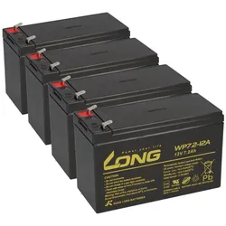 4x Kung Long WP7,2-12A F2 AGM-Akkus 12V 7,2Ah – passend für Effekta USV-Anlage Serie MT1500/RM