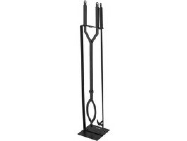 VEVOR Kaminbesteck-Set, 3-teiliges Ofenbesteck-Set inkl. Ständer, Zange, Schürhaken, Kamingarnitur, Kaminzubehör aus Schmiedeeisen für Lagerfeuer im Garten, drinnen und draußen, Schwarz