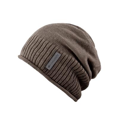 Beanie CHILLOUTS "Etienne Hat", Herren, braun (walnut), Strick, Baumwolle, unifarben, Mützen Beanie, Strickbeanie mit Rollkante