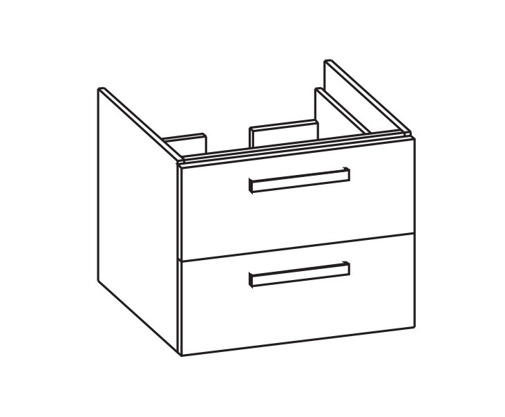 Artiqua 416 Waschtischunterschrank für Integra 7037, Graphit Struktur quer, 416-WU2L-VT18-7070-401 416-WU2L-VT18-7070-401