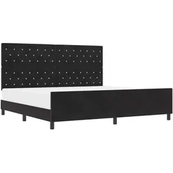 vidaXL, Boxspringbett, Schwarzes Bettgestell (200 x 200 cm)
