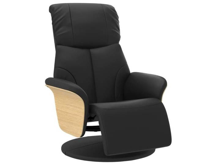 Fauteuil Relax inclinable - repose-pieds noir similicuir - L79 x P87 x H104.5 cm Rectangulaire 1place 2229481