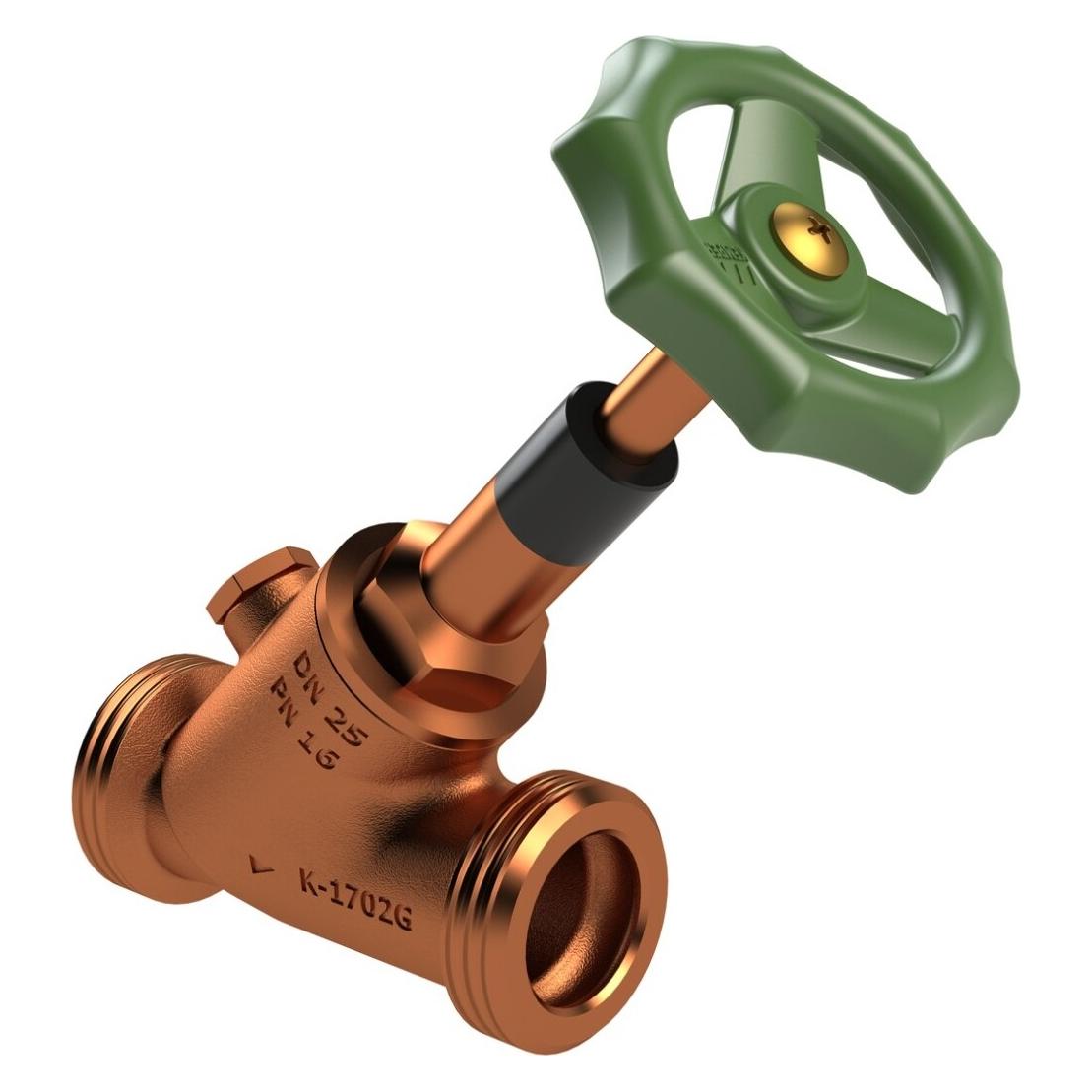 Kemper Gebr. GmbH + Co. KG ECO Freistrom-Absperrventil RG mit Entleerstopfen G1/4, AG DN32 (1702G03200)