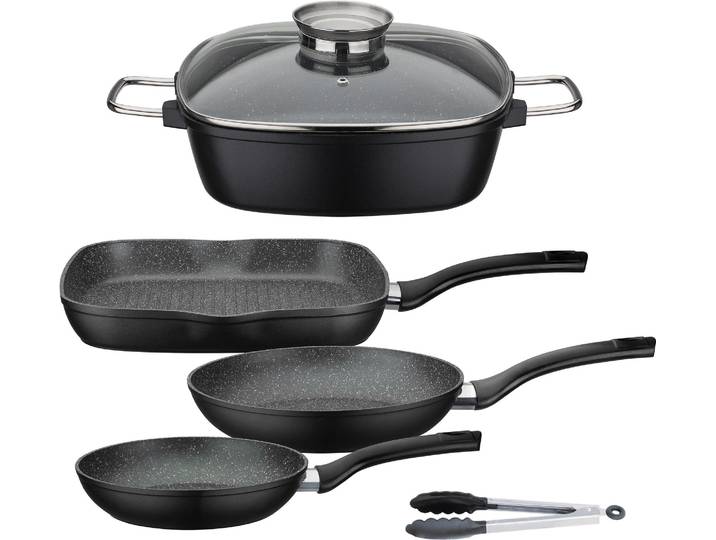 Topf-Set GSW Gourmet Granit , schwarz, Töpfe, Topf-Set, Induktion