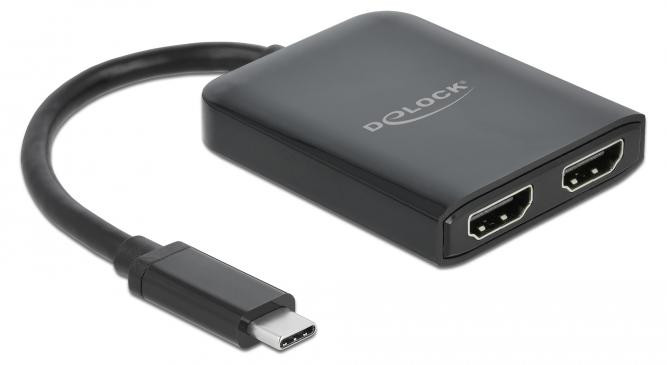 Delock USB Type-C splitter met DP Alt Mode voor 2 x HDMI MST / VXP