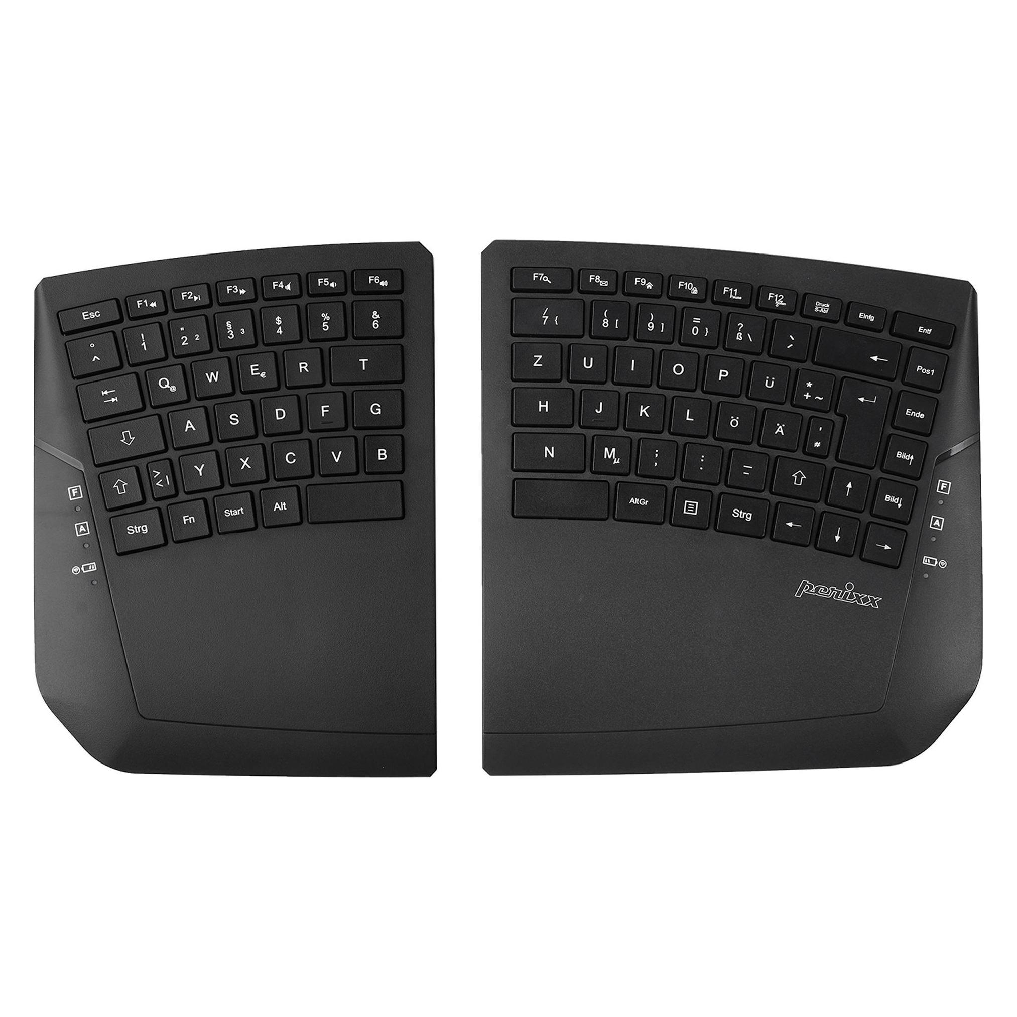 Perixx Wireless Ergonomic Split Compact DE Black Keyboard (Relisting) (DE, Kabellos) (PERIXX)