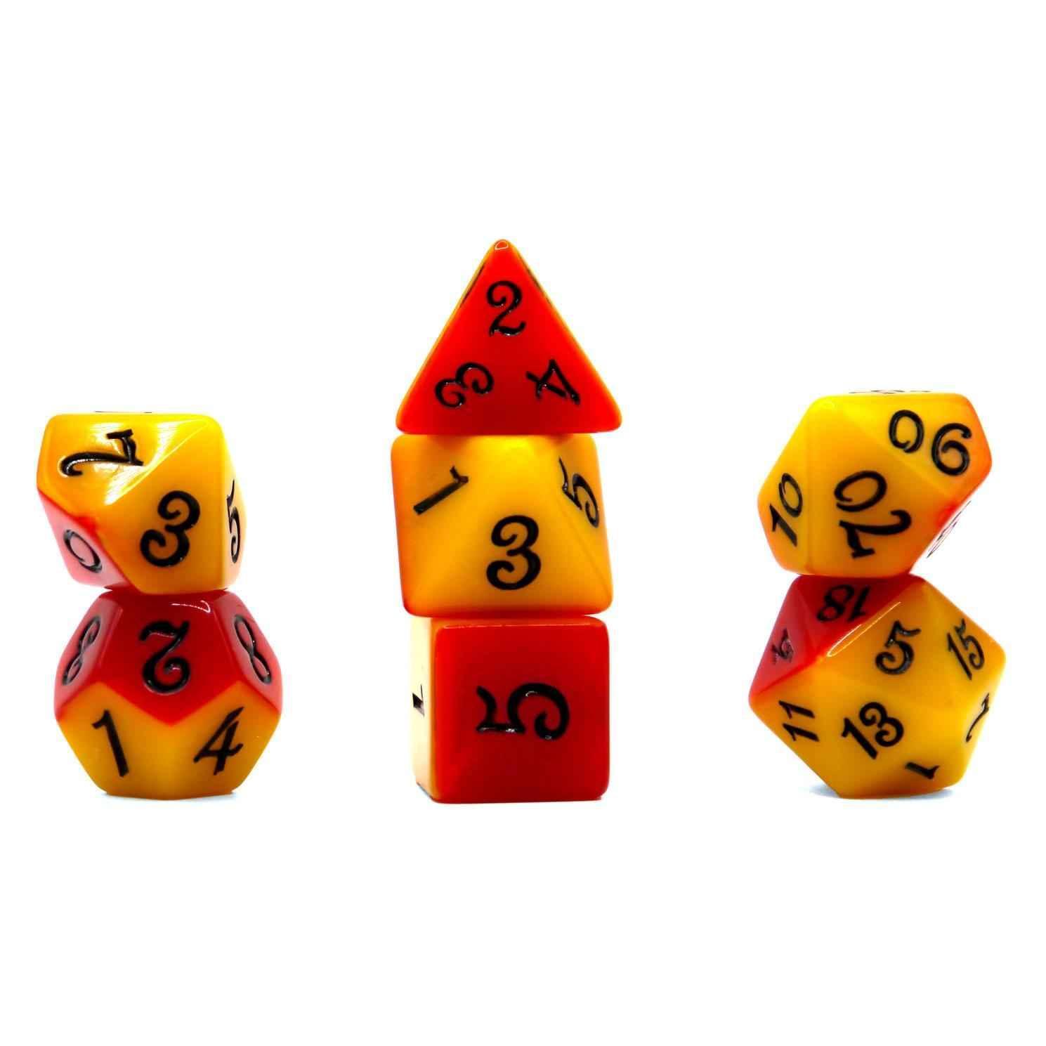 Dice4friends Würfelset Fable: Rumpelstiltskin (Gelb/Rot) (7) (DIC17612)