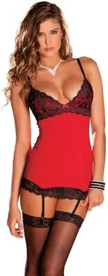 Rene Rofe Hollywood Lace and Mesh Garter Chemise