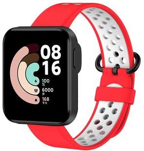 Everyday Crate Xiaomi Redmi Watch 2 Silicone Watch Band Two Color Soft Replacement Strap red White