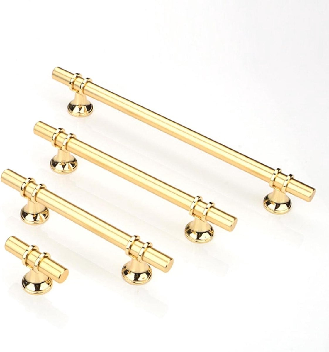Gouden T-staaf handgrepen van aluminiumlegering voor meubels, 160 mm centrum tot centrum