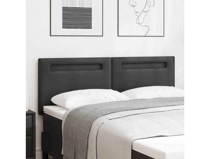 Moderne Tête de lit Chambre/Meuble de tête de lit - Design Sobre Noir 160 cm Cuir Synthétique @FR(528499)