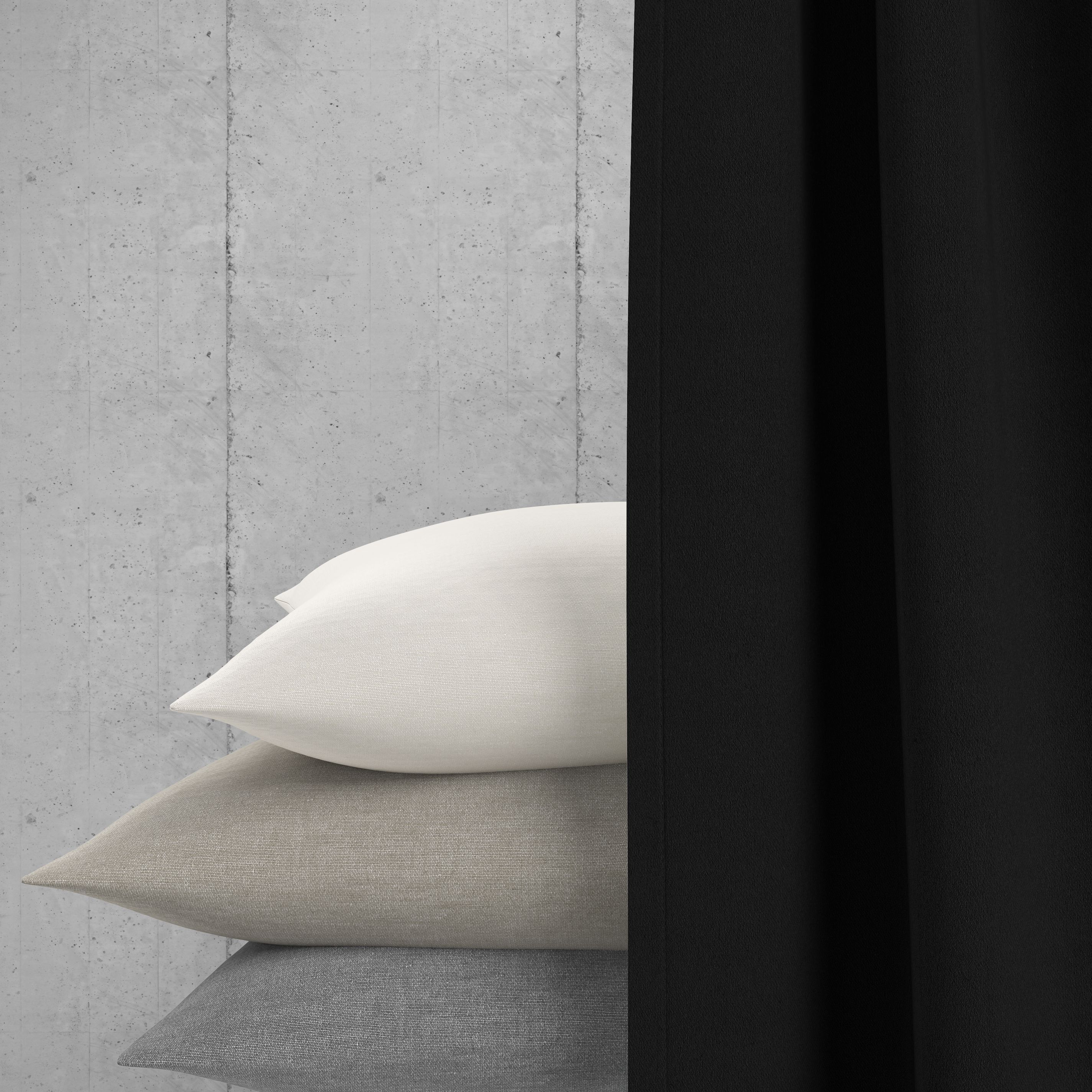Neutex For You! Verdunkelungsvorhang NEUTEX FOR YOU "INSULA", schwarz, B:140cm H:270cm, Polyester, Gardinen, Verdunkelungsvorhang, Uni-Dimout für starke Verdunklung, nach Mass schwarz 270cm, Ösen, 140cm