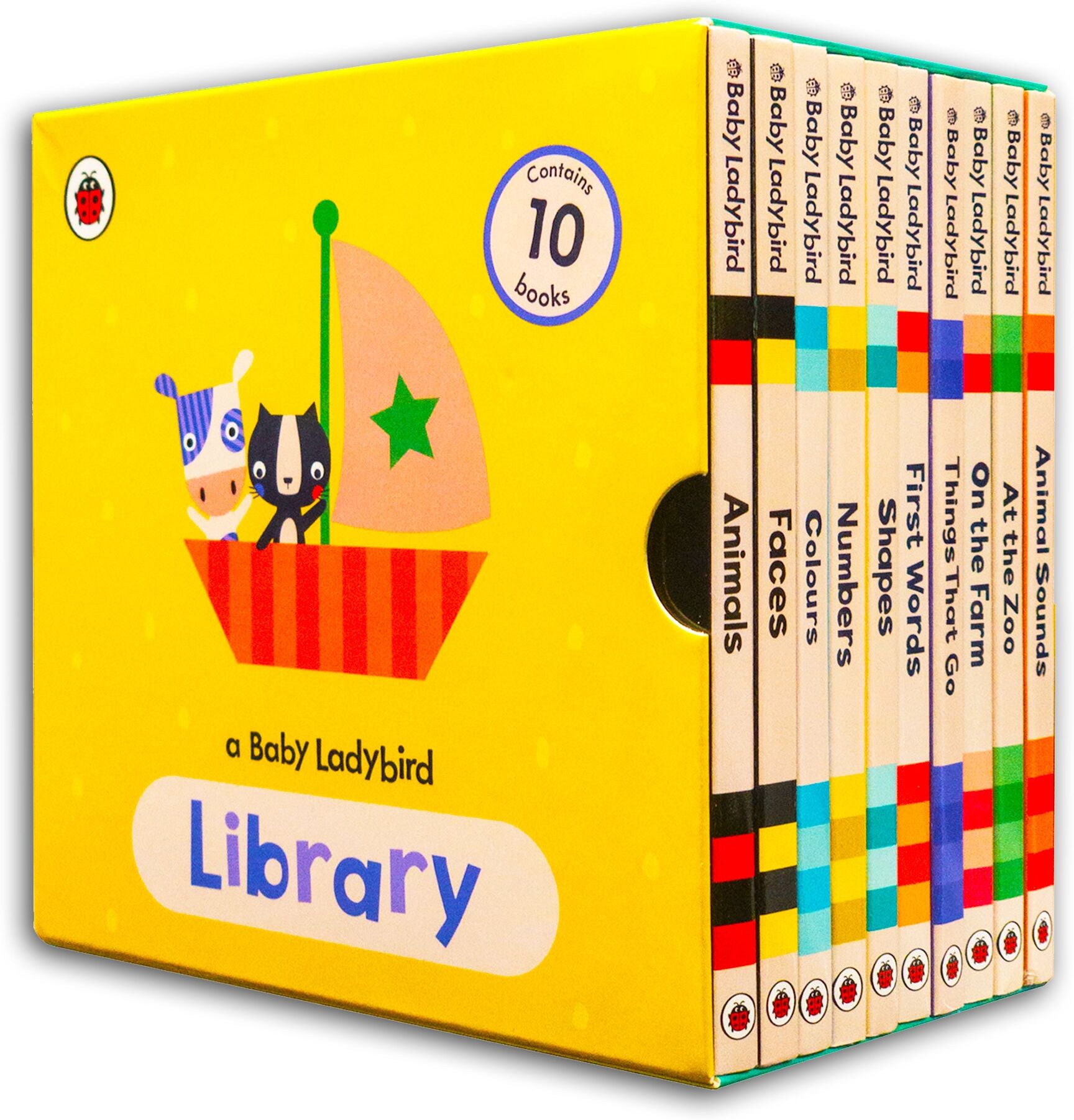 Penguin Baby Ladybird Library 10 Books Collection Set (Animals, Faces, Colours, Numbers, Shapes, First Words, Things That Go, On the Farm, At the Zoo)