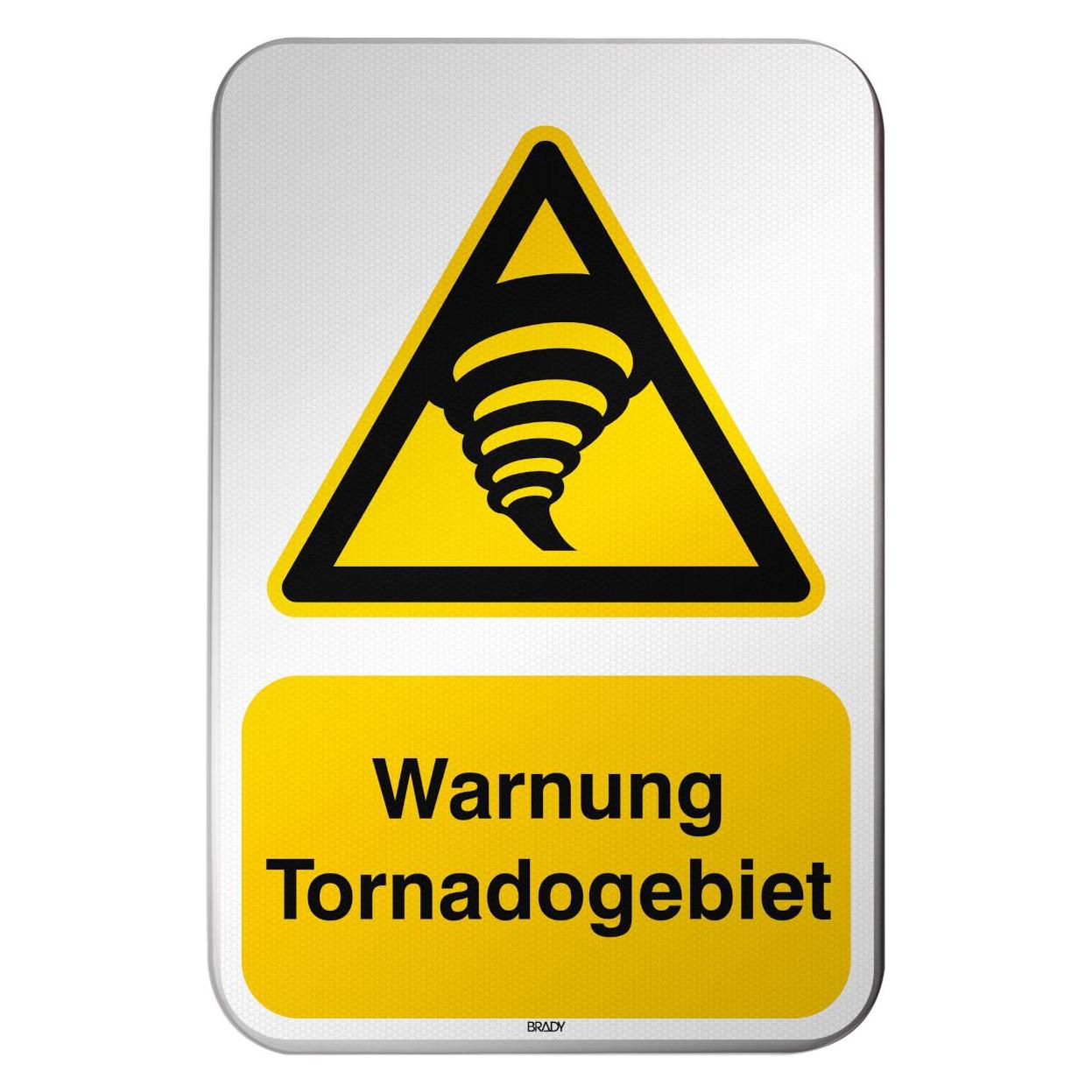 Brady ISO-Sicherheitsschild - Warnung Tornadogebiet (311445)