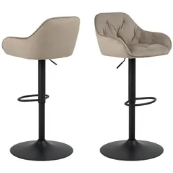 Actona »Brooke« Barhocker Stoff taupe