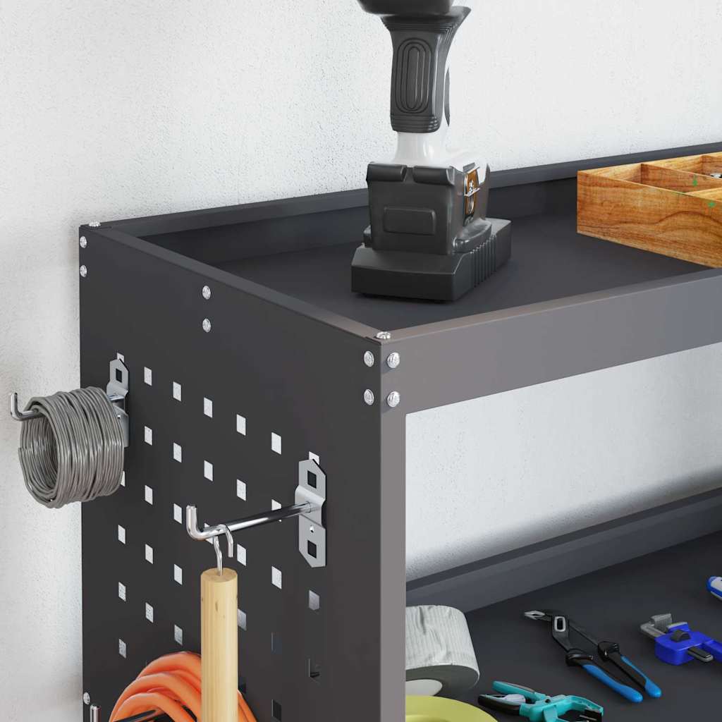 vidaXL Chariot à outils avec étagère Anthracite 75 x 35 x 73 cm