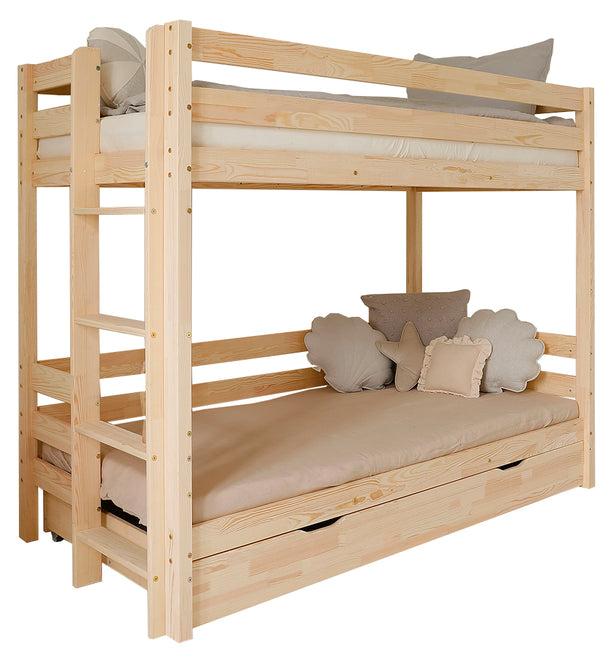 Etagenbett 90x200 inklusive Lattenroste und Schublade Anaëlle Bois
