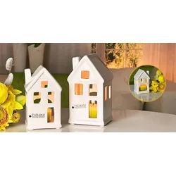 Teelichthaus Portofino 12cm cremeweiß