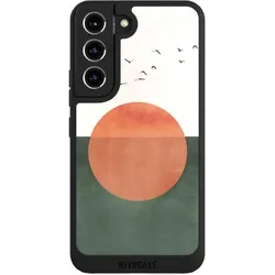 Nivocase Handyhülle für Samsung Galaxy S22 Hülle NIVOpure Case Schwarz Sonnenschein Sonnenuntergang Vogel (Samsung Galaxy S22), Smartphone Hülle, Schwarz