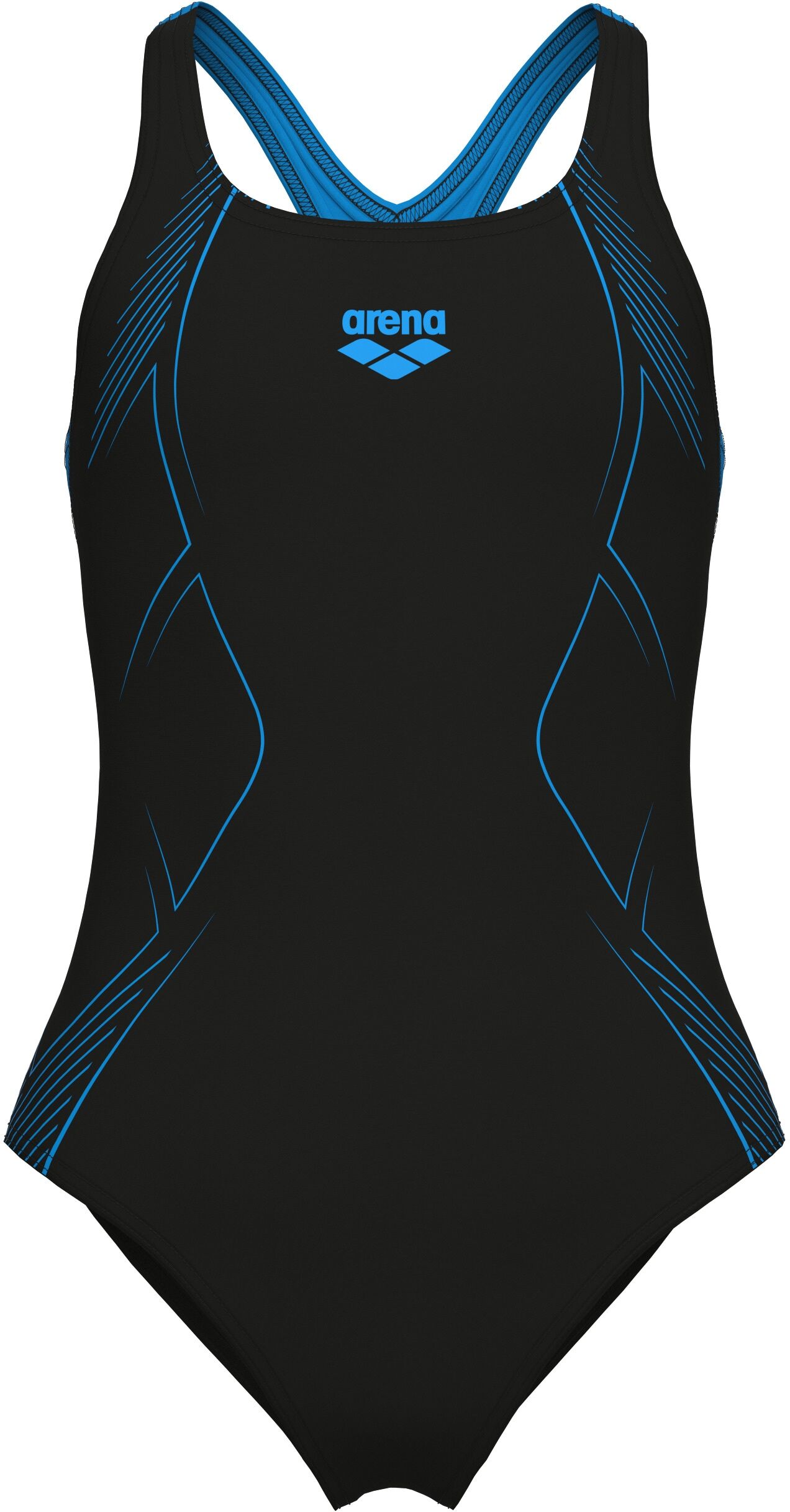 Badeanzug ARENA "G ARENA GRAPHIC SWIMSUIT SWIM PRO BACK", Mädchen, Gr. 140, N-Gr, schwarz (schwarz, turquoise), Obermaterial: 100% Polyester, Badeanzüge Badeanzug, für Kinder, sportlicher Stil, mit UV-Schutz UPF50+, chlorbeständig schwarz, turquoise 140, 