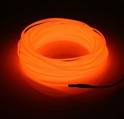 The Cart Load Neon LED Light Glow EL Wire Strip, Tube Rope, Party Car Decor With Controller Vibrant Lighting For Home, Car 15ft usb orange