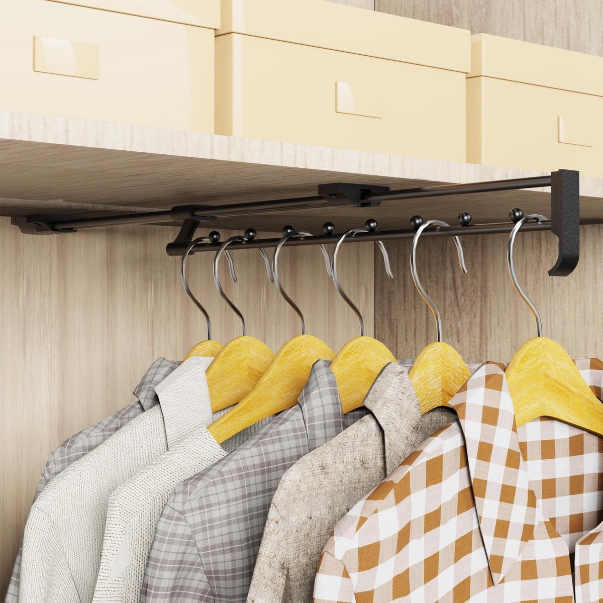 Dailygoods Uittrekbare Kledingstang van Koel Staal, Verstelbaar van 45 tot 82 cm