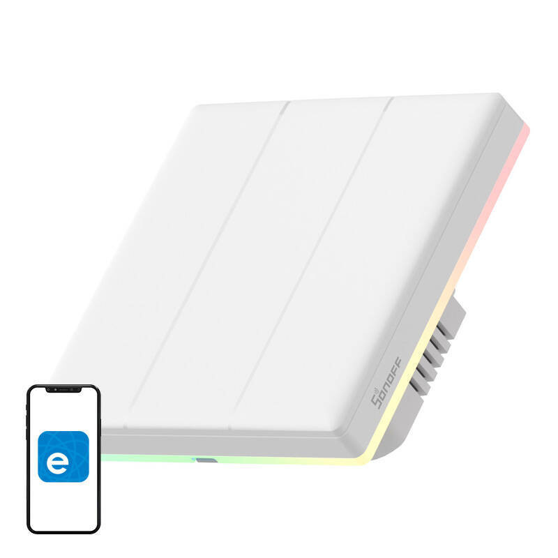 Sonoff TX T5 3C Slimme WiFi-schakelaar met aanraakbediening (3-kanaals)