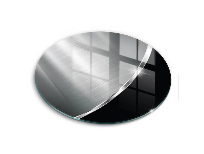 Wallfluent Glasplatte Ø 40 cm Metallische Abstraktion, Goldfarben, Glas, Rund, 40x40 cm, Küchenzubehör, Schneidebretter