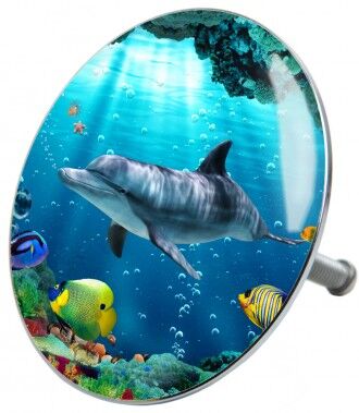 WCShop24 Badewannenstöpsel Delphin Korallen
