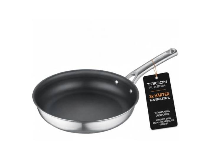 Berndes Tricion Plasma Pfanne (32 cm) - Titan Plasma Oberfläche Bratpfanne kratzfest & allherdtauglich - natürliche Antihaftwirkung - Premium-Alugusskern – Backofengeeignet