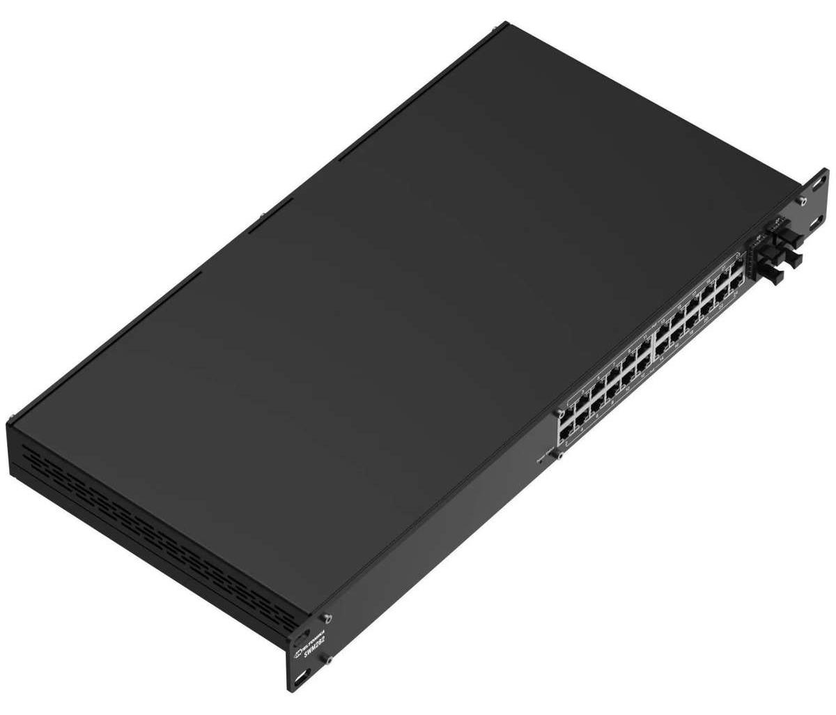 Teltonika SWM282 L2+ Switch, 19"-Rack, 24x GbE PoE, 4x SFP - Switch - Glasfaser (LWL)
