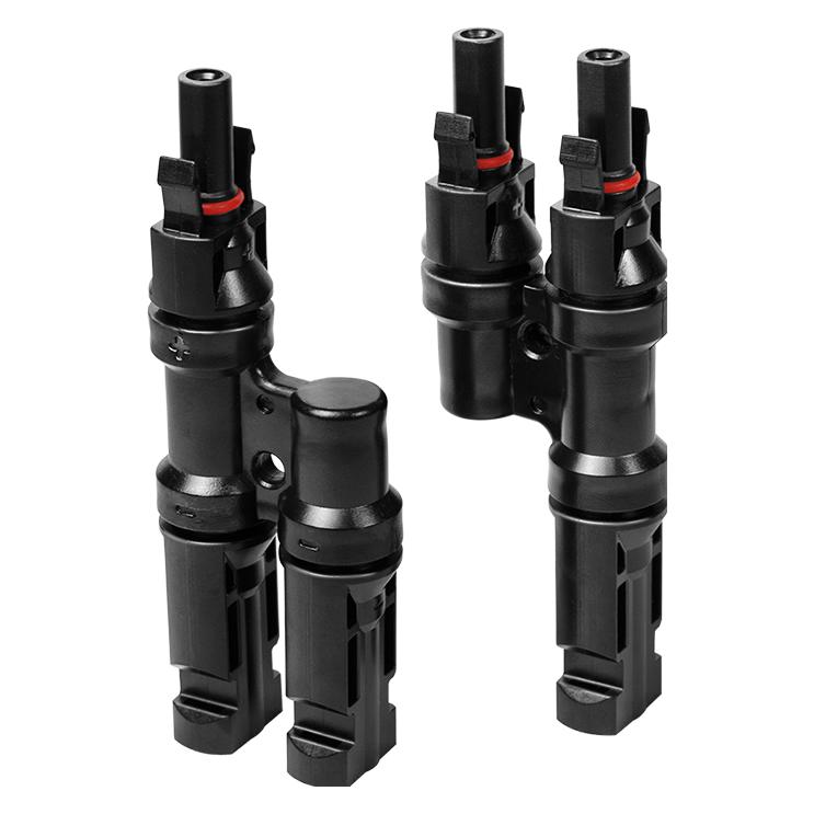LogiLink Solar-Y-Steckverbindungsset, 2 Stk., PVC, Stecker & Buchse, für Solarkabel, schwarz (Solarstecker) (PHC0301)