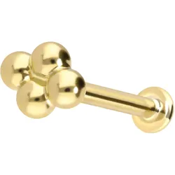 14 Karat Gold Labret mit Innengewinde 4 KUGELN