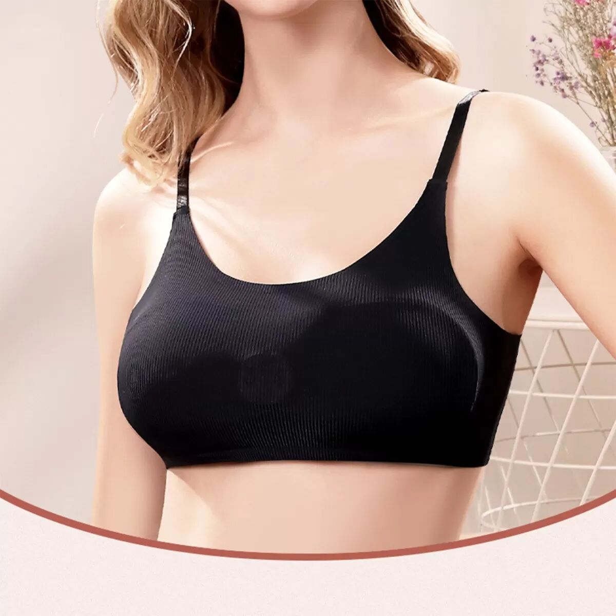 INF Elektrischer Massage-BH – Kabelloser, wiederaufladbarer, beheizter Brust-Massager mit 3 Modi, 45°C, abnehmbares Innenfutter