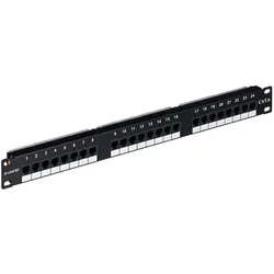 Alantec Patchpanel UTP Cat.6 19 Zoll 1HE 24xRJ45 LSA, Server Zubehör, Schwarz