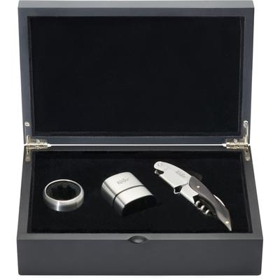 Weinflaschenöffner KÄFER, braun (silber, braun), Edelstahl, Flaschenöffner, Hochwertige Holzbox, gebürsteter Edelstahl, für Champagner & Perlweine