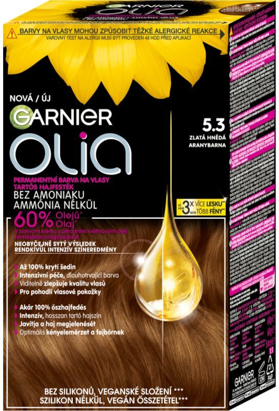 Garnier Olia Big Kit coloration cheveux permanente teinte 5.3 Golden Brown 1 pcs