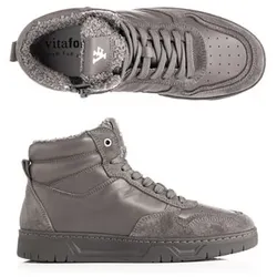 VITAFORM Damen-Hightopsneaker Verlours-/Nappaleder Teddyfell Marla Sohle