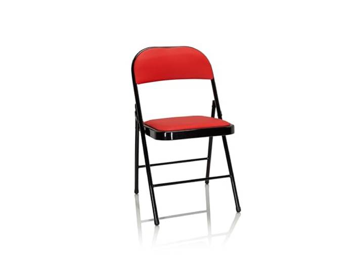 hjh OFFICE Chaise Pliante rembourrée en Cuir synthétique TUDELA Chaise Visiteur\, Charge maximale 130 kg\, Rouge 803003