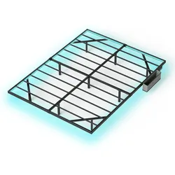 OKWISH Metallbett Stahl Schwarz 200x160x20 cm, schwebende Optik, LED-Beleuchtung und Ladestation