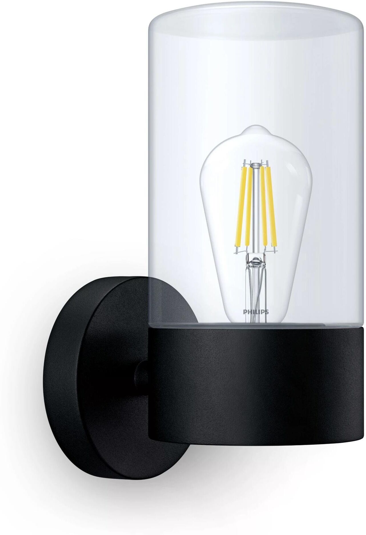 Philips Aussen-Wandleuchte "Flareon rund, max. 25W, exkl. LM, schwarz", schwarz, H: 27cm, Leuchten, Aussen-Wandleuchte schwarz H: 27cm